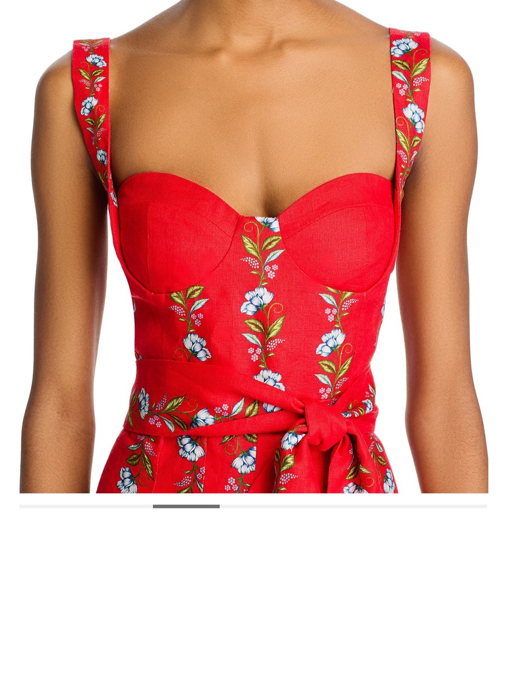 FARM Rio Red Floral Tie-Waist Mini Dress Sz L NWT - Picture 3 of 10